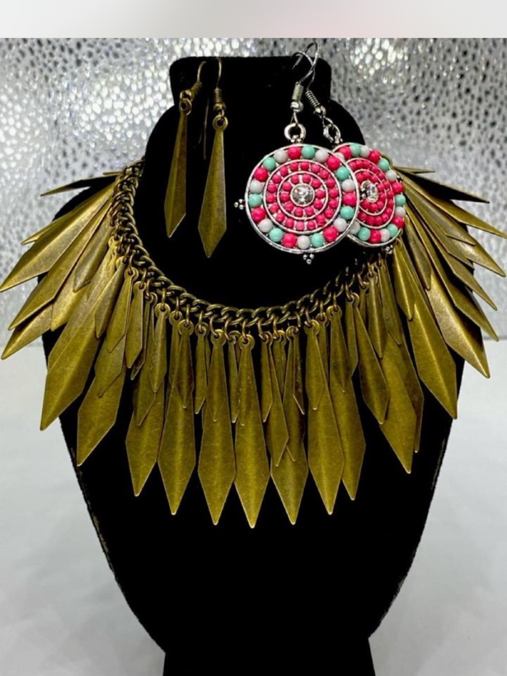 Southwestern ^^^ Statement Necklace / 2 x Earrings * Bonus ! 👀 at pics ***